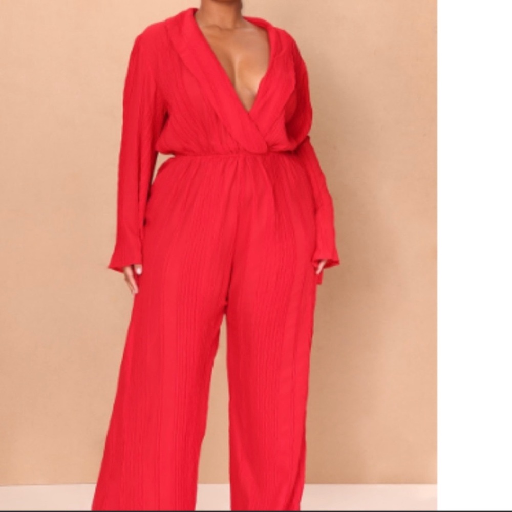 Red jumpsuite from PLT